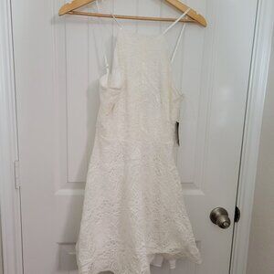 White Lace Halter Top Dress